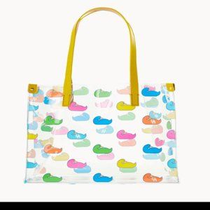 NWT DOONEY & BOURKE MEDIUM SHOPPER TOTE HANDBAG CLEAR YELLOW MULTICOLOR DUCK